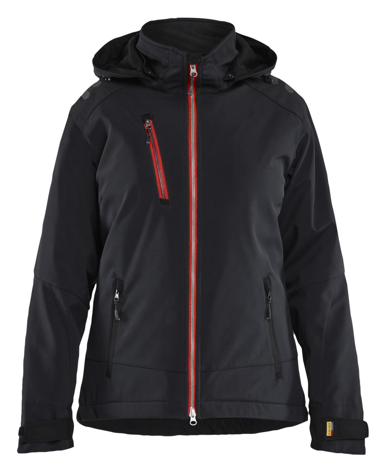 Blaklader Dames Jack 47512513 Lichtgewicht softshell gevoerd zwart-rood(9956)