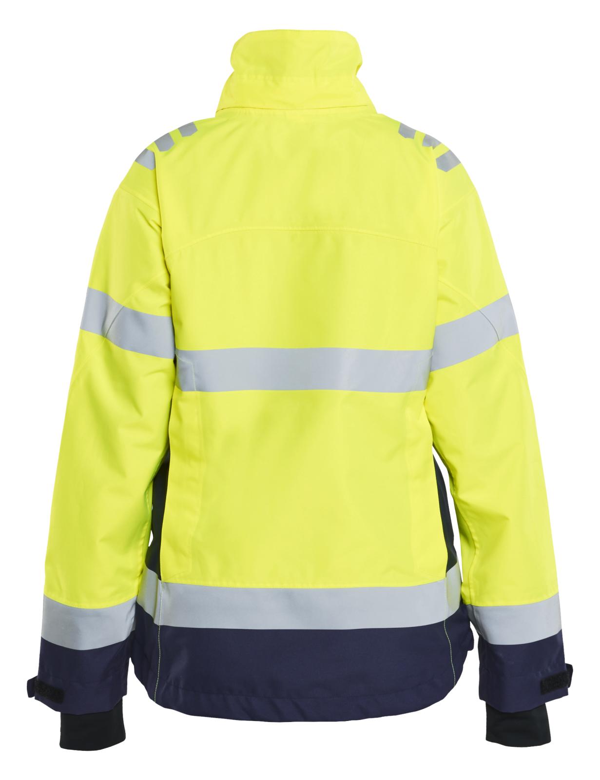 Blaklader Dames High Vis Jack 47611977 shell HiVis waterdicht winddicht fluo geel-marineblauw(3389)