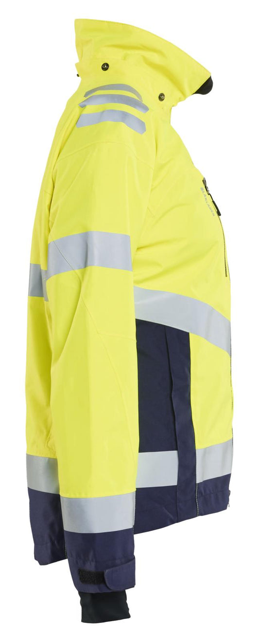 Blaklader Dames High Vis Jack 47611977 shell HiVis waterdicht winddicht fluo geel-marineblauw(3389)