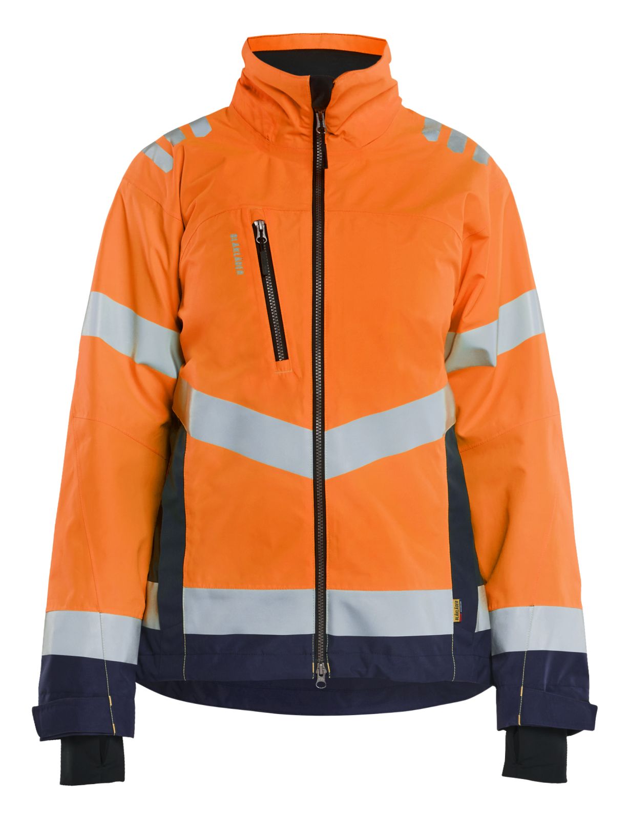 Blaklader Dames High Vis Jack 47611977 shell HiVis waterdicht winddicht fluo oranje-marineblauw(5389)