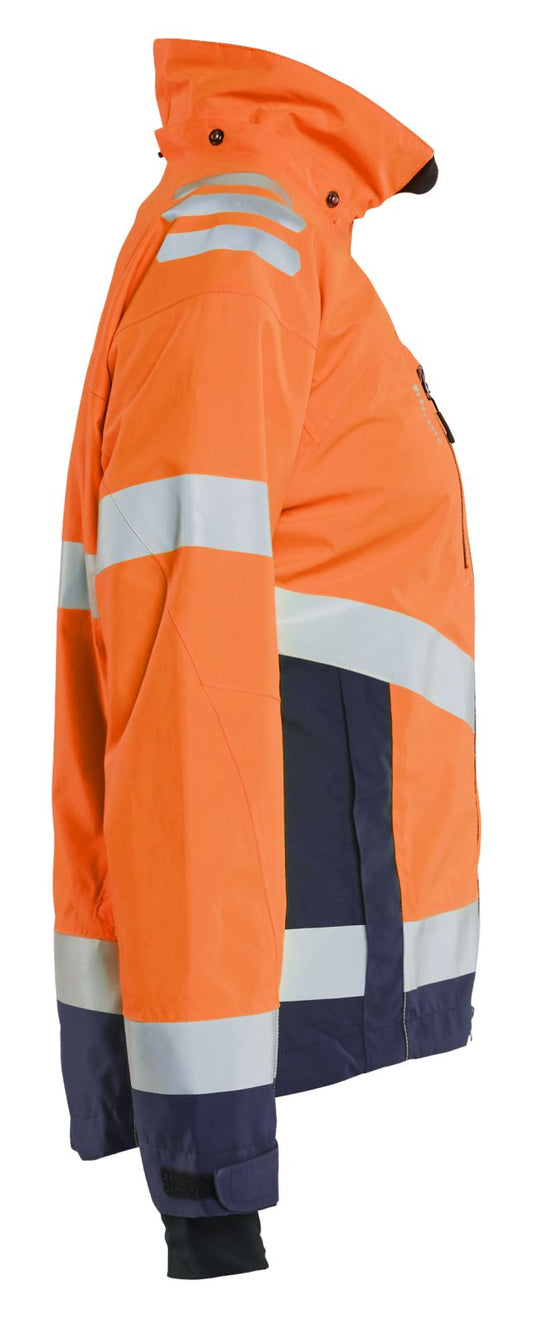 Blaklader Dames High Vis Jack 47611977 shell HiVis waterdicht winddicht fluo oranje-marineblauw(5389)