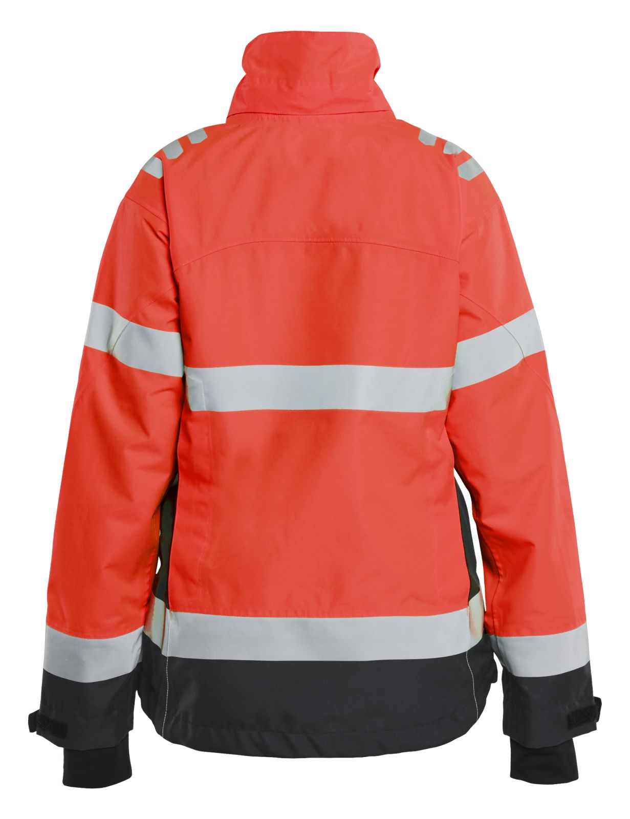 Blaklader Dames High Vis Jack 47611977 shell HiVis waterdicht winddicht fluo rood-zwart(5599)