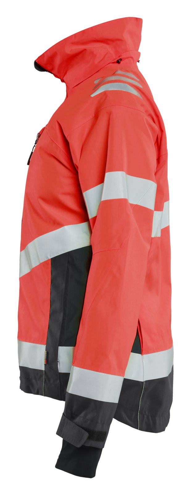 Blaklader Dames High Vis Jack 47611977 shell HiVis waterdicht winddicht fluo rood-zwart(5599)