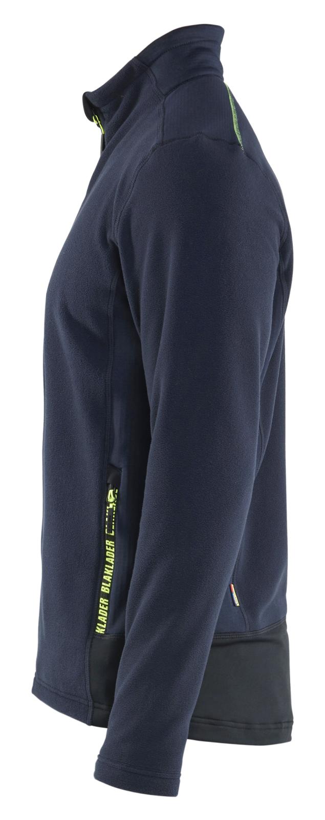 Blaklader Wind regen sneeuw Unite Microfleecevest 47651010 donker marineblauw-fluo geel(8633)
