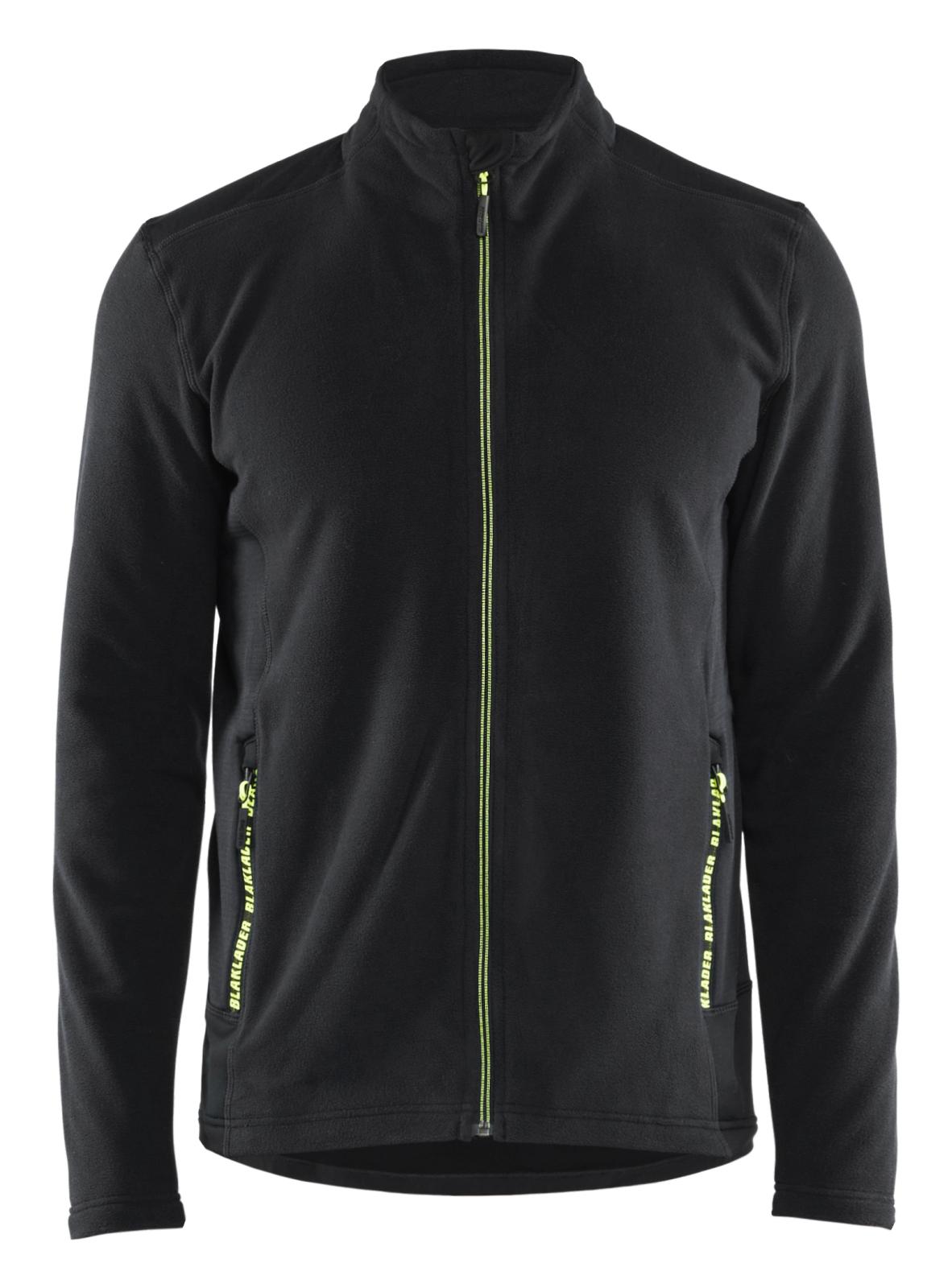 Blaklader Wind regen sneeuw Unite Microfleecevest 47651010 zwart-fluo geel(9933)