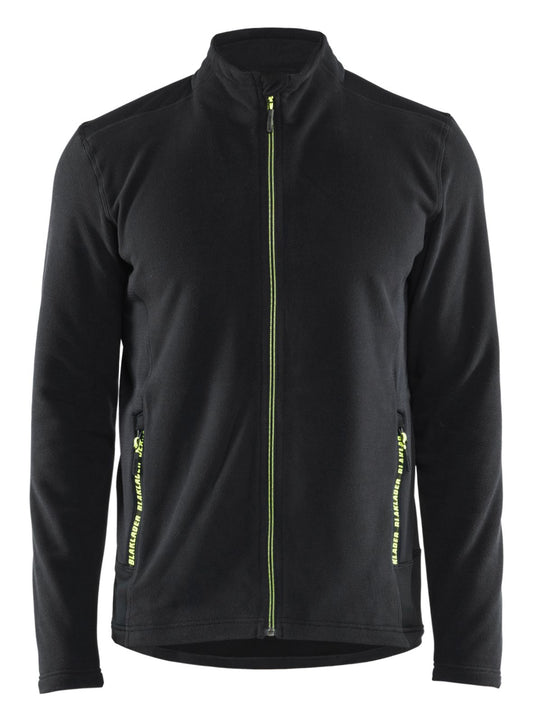 Blaklader Wind regen sneeuw Unite Microfleecevest 47651010 zwart-fluo geel(9933)