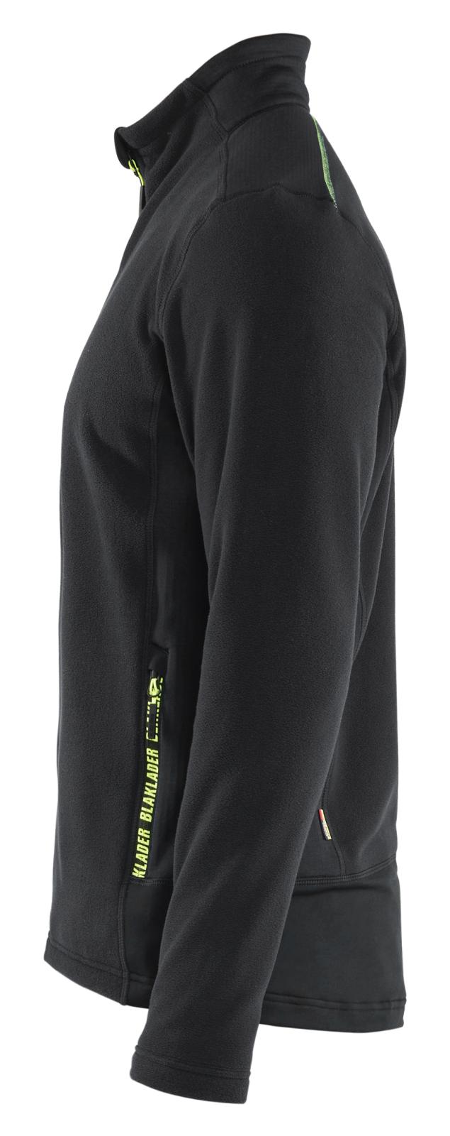 Blaklader Wind regen sneeuw Unite Microfleecevest 47651010 zwart-fluo geel(9933)