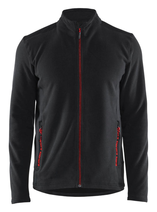 Blaklader Wind regen sneeuw Unite Microfleecevest 47651010 zwart-rood(9956)