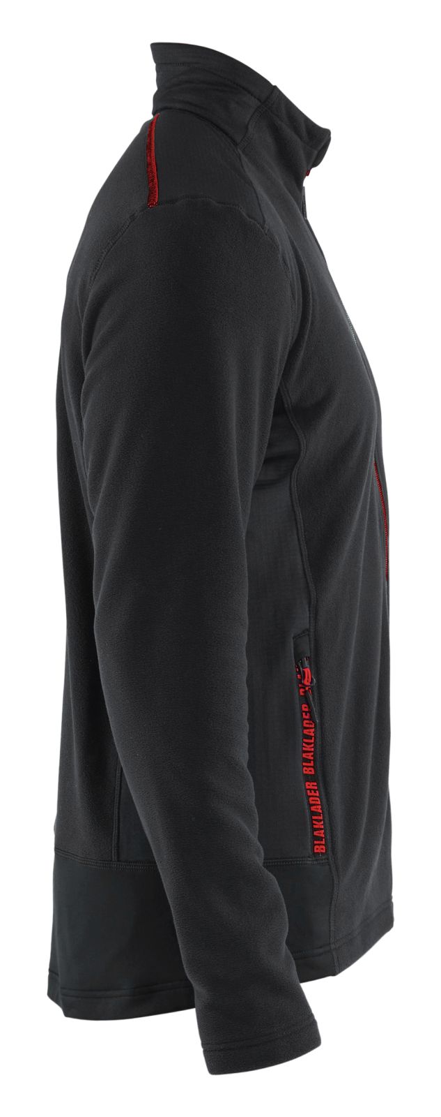 Blaklader Wind regen sneeuw Unite Microfleecevest 47651010 zwart-rood(9956)