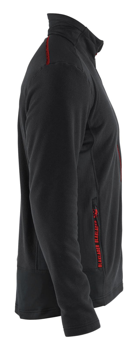 Blaklader Wind regen sneeuw Unite Microfleecevest 47651010 zwart-rood(9956)