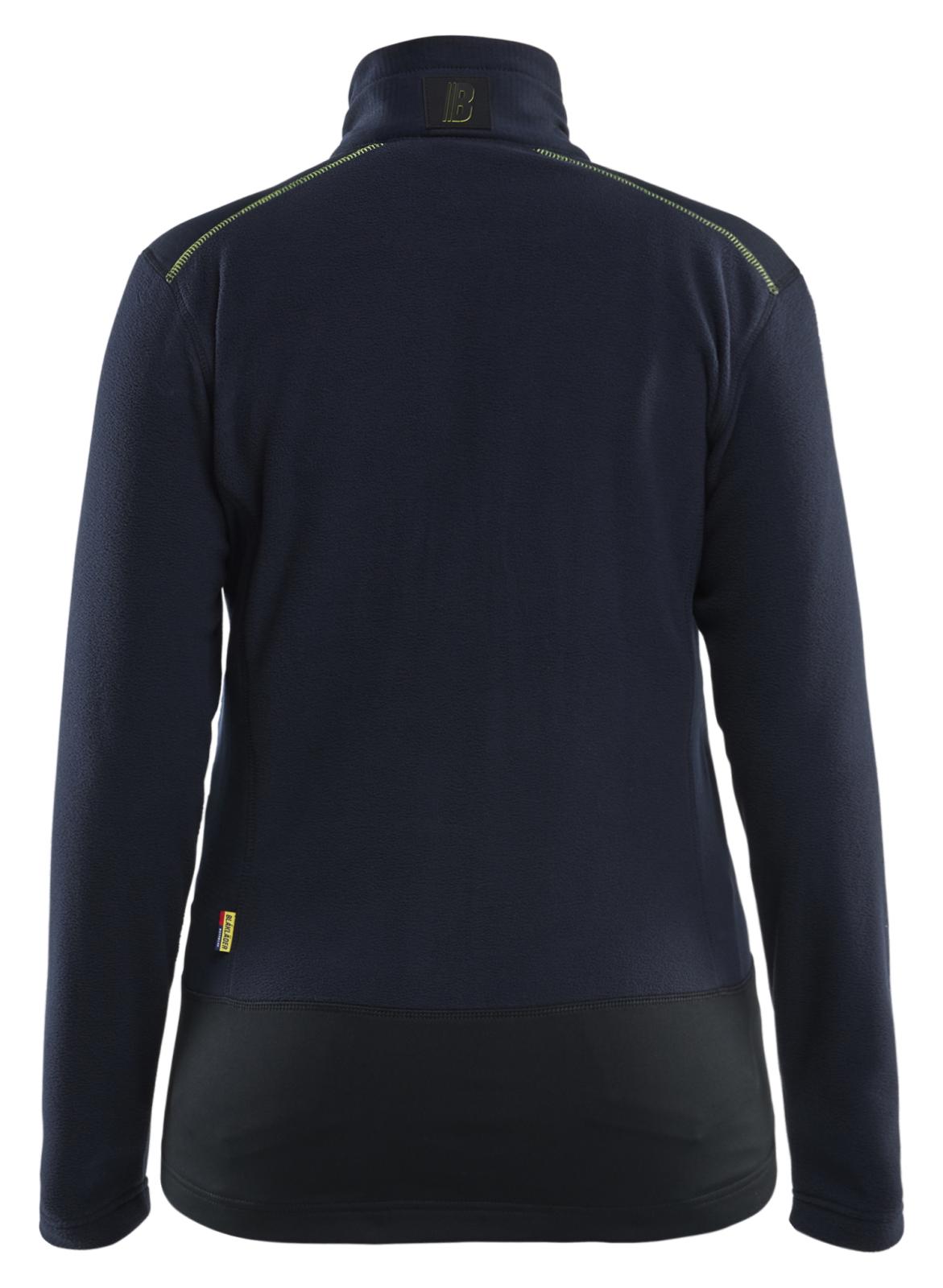 Blaklader Wind regen sneeuw Unite Dames Microfleecevest 47661010 donker marineblauw-fluo geel(8633)
