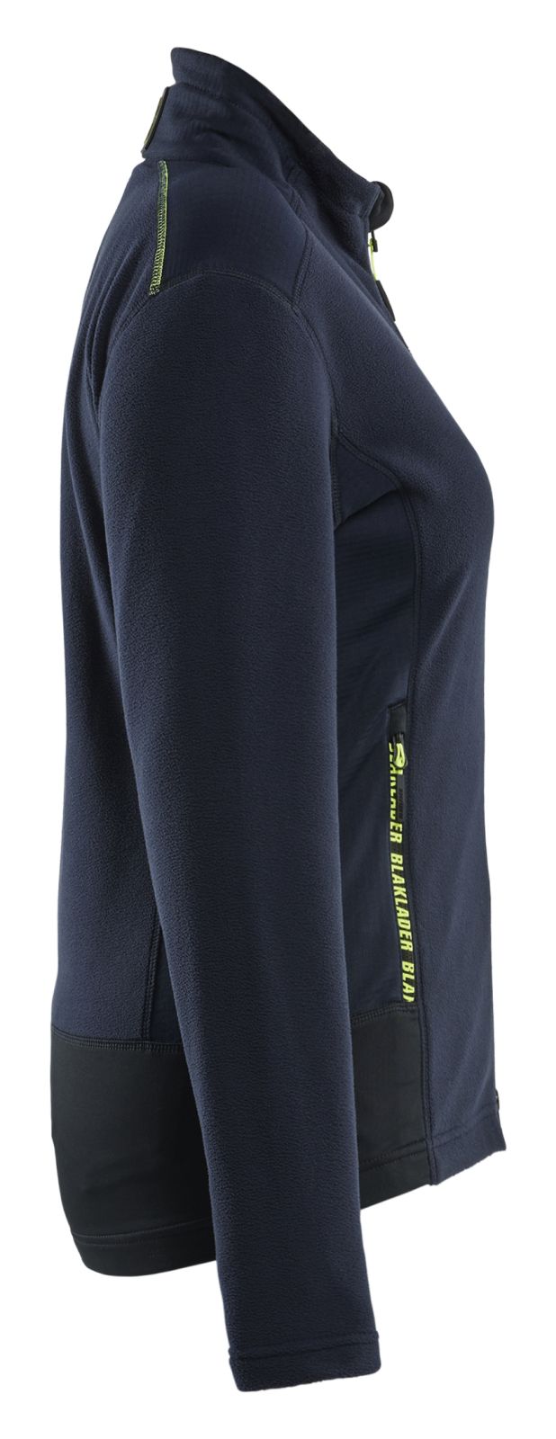 Blaklader Wind regen sneeuw Unite Dames Microfleecevest 47661010 donker marineblauw-fluo geel(8633)
