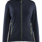Blaklader Wind regen sneeuw Unite Dames Microfleecevest 47661010 donker marineblauw-fluo geel(8633)