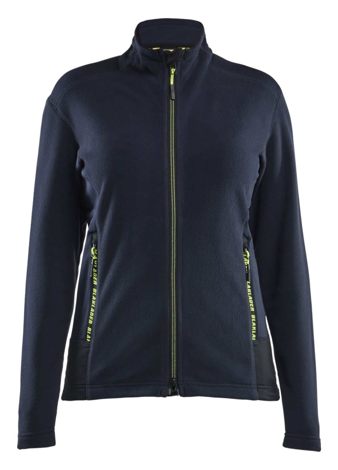 Blaklader Wind regen sneeuw Unite Dames Microfleecevest 47661010 donker marineblauw-fluo geel(8633)