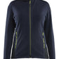 Blaklader Wind regen sneeuw Unite Dames Microfleecevest 47661010 donker marineblauw-fluo geel(8633)