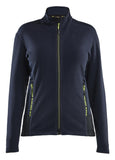 Blaklader Wind regen sneeuw Unite Dames Microfleecevest 47661010 donker marineblauw-fluo geel(8633)