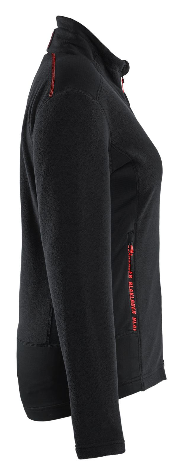 Blaklader Wind regen sneeuw Unite Dames Microfleecevest 47661010 zwart-rood(9956)