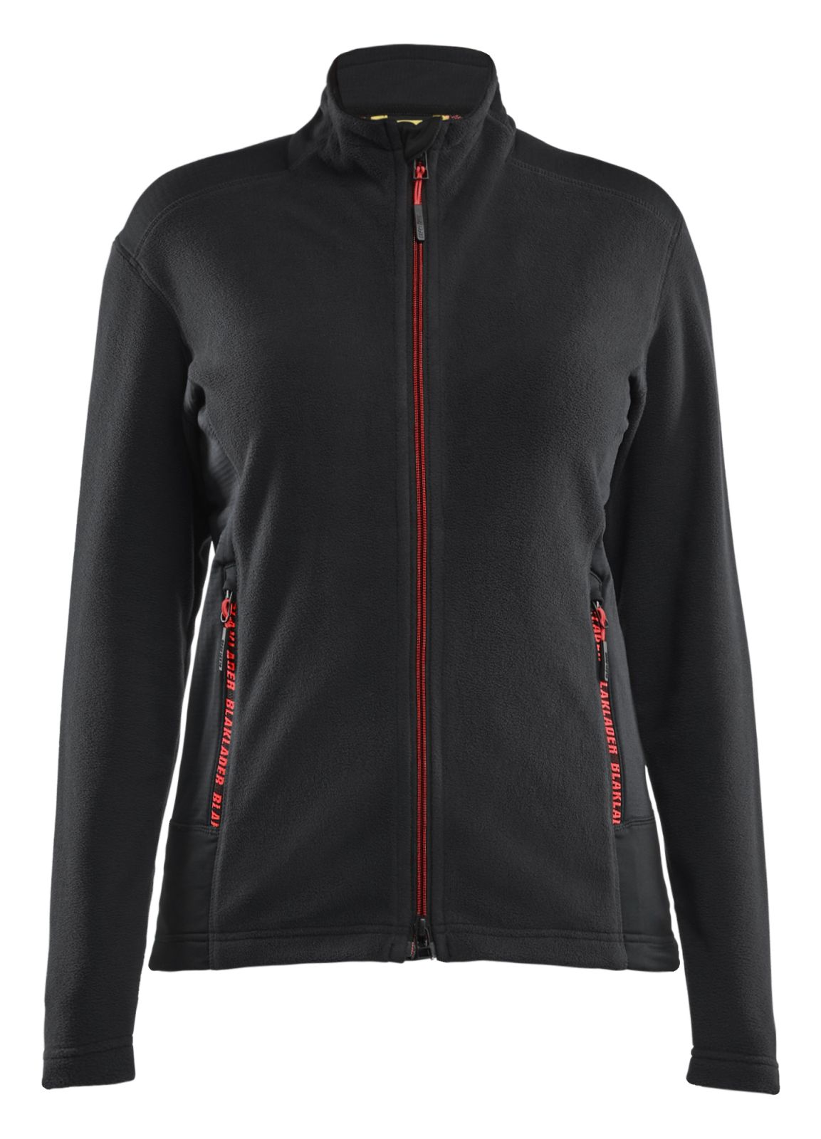 Blaklader Wind regen sneeuw Unite Dames Microfleecevest 47661010 zwart-rood(9956)