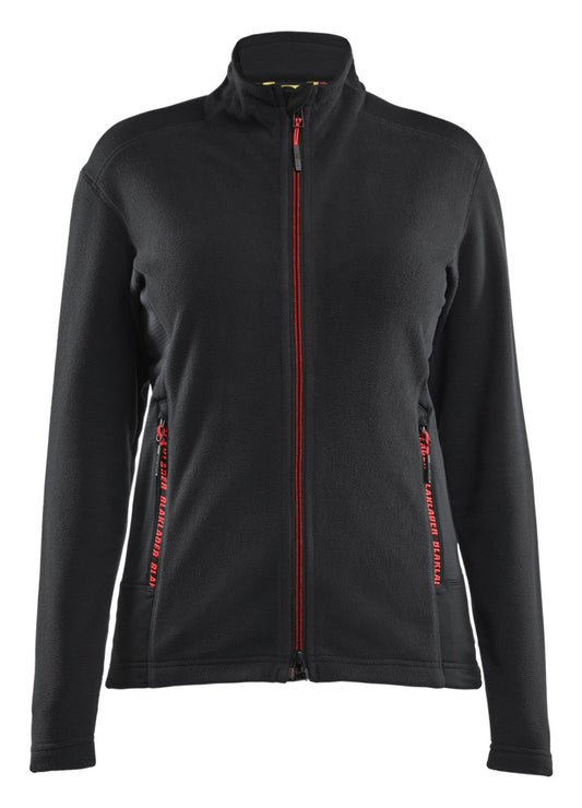 Blaklader Wind regen sneeuw Unite Dames Microfleecevest 47661010 zwart-rood(9956)