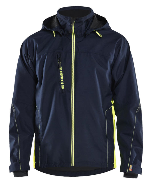 Blaklader Wind regen sneeuw Bi-Colour Jack 47901977 shell waterdicht winddicht ademend donker marineblauw-fluo geel(8633)