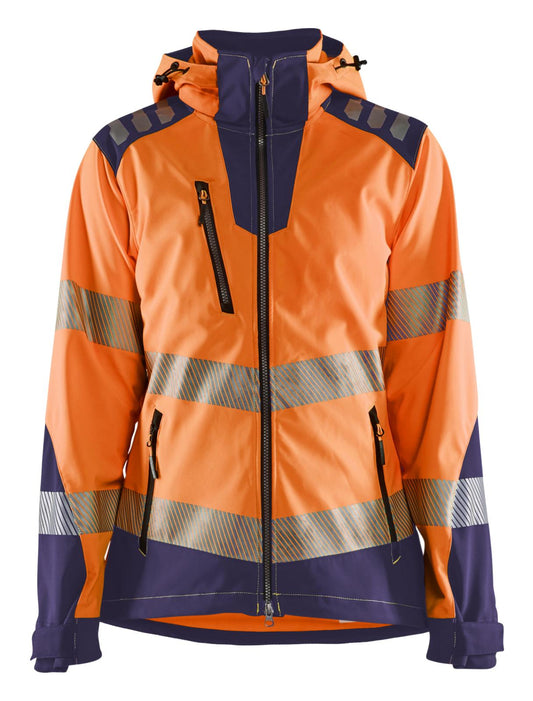 Blaklader Dames High Vis Jack 47912513 Softshell HiVis fluo oranje-marineblauw(5389)