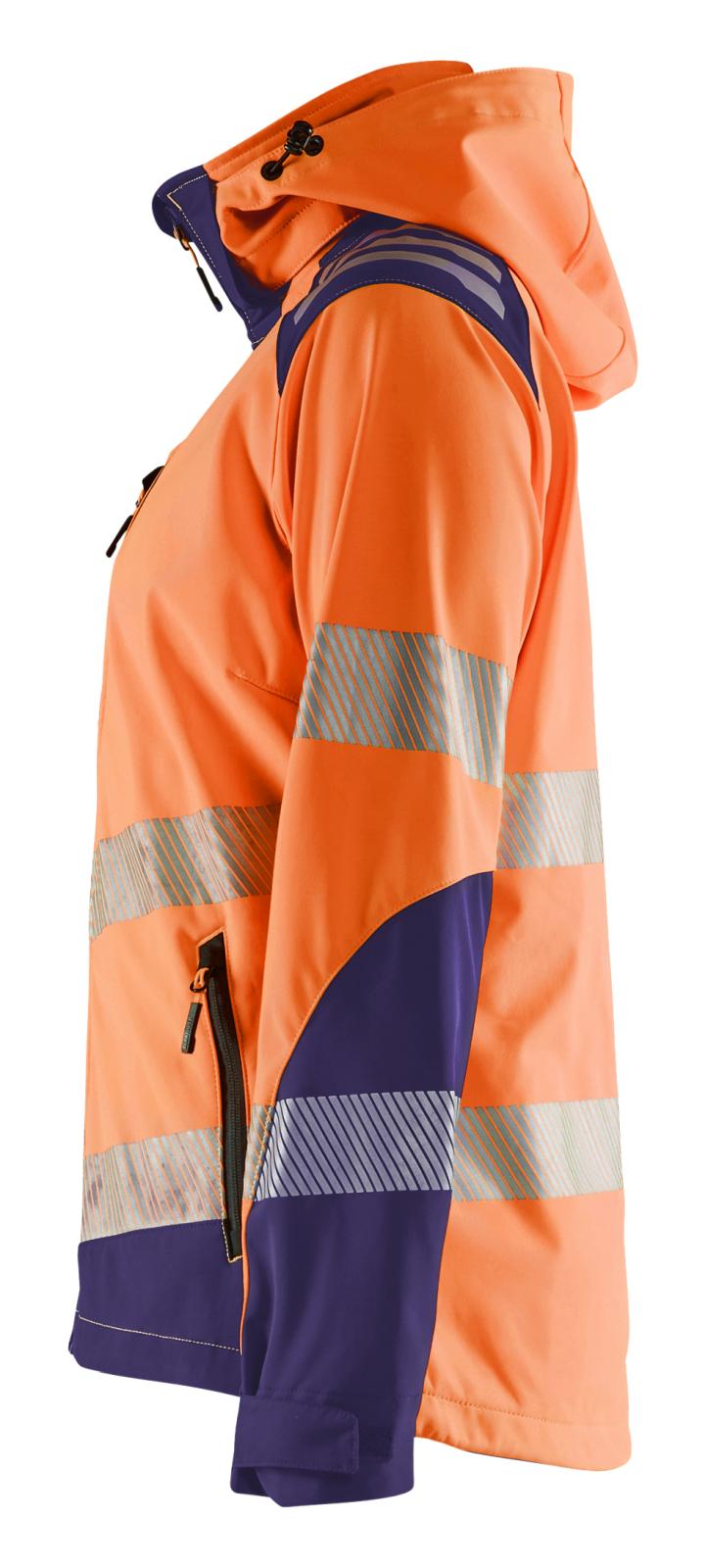 Blaklader Dames High Vis Jack 47912513 Softshell HiVis fluo oranje-marineblauw(5389)