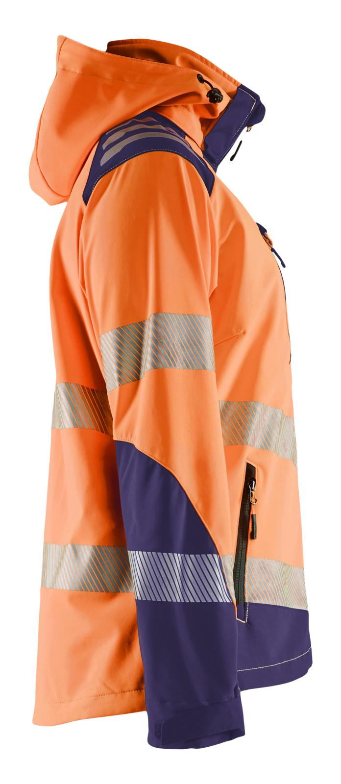 Blaklader Dames High Vis Jack 47912513 Softshell HiVis fluo oranje-marineblauw(5389)