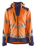 Blaklader Dames High Vis Jack 47912513 Softshell HiVis fluo oranje-marineblauw(5389)
