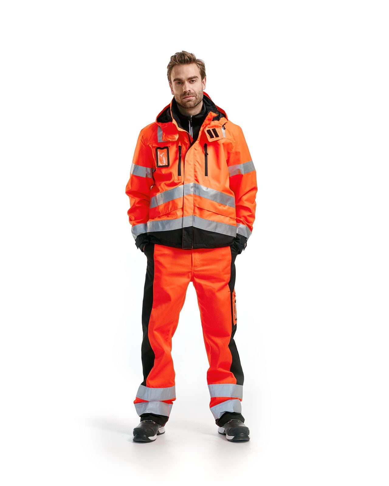 Blaklader Jassen 48371977 HiVis fluo rood-zwart(5599)