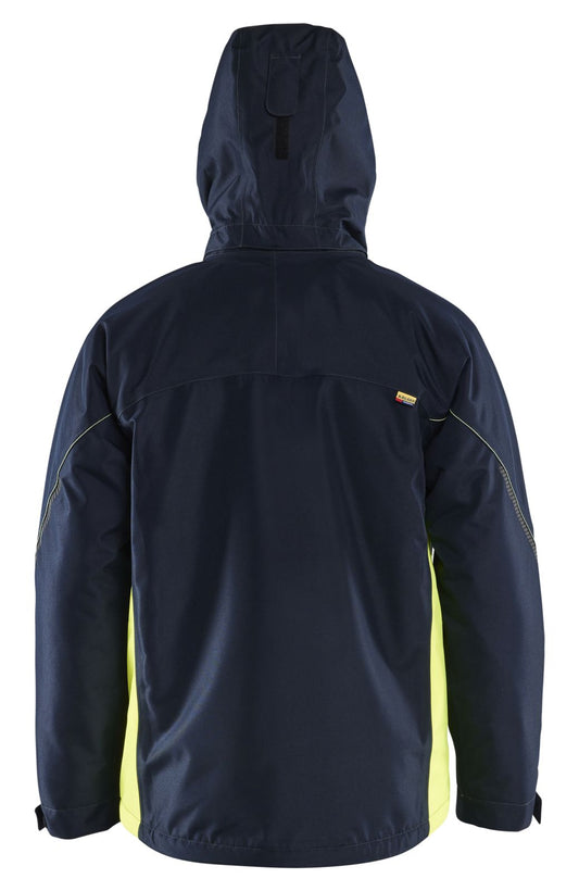 Blaklader Wind regen sneeuw Jas 48901977 winter lichtgewicht waterdicht winddicht ademend donker marineblauw-fluo geel(8633)