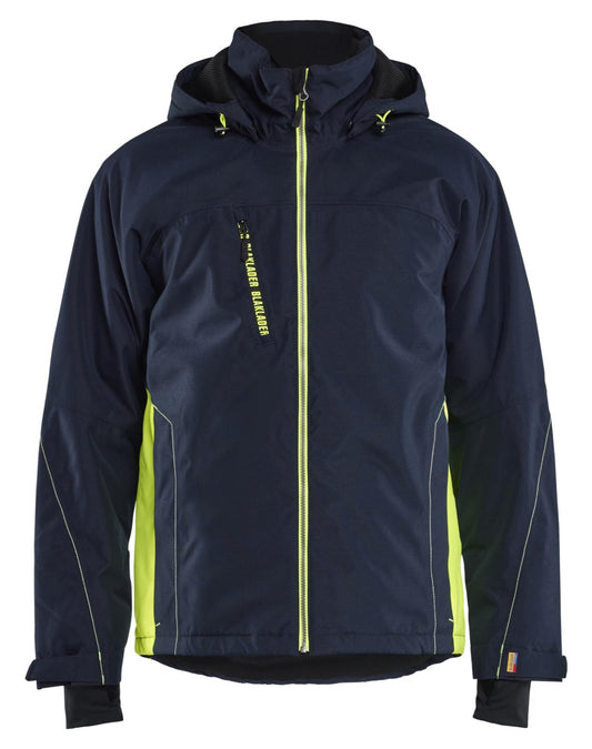 Blaklader Wind regen sneeuw Jas 48901977 winter lichtgewicht waterdicht winddicht ademend donker marineblauw-fluo geel(8633)