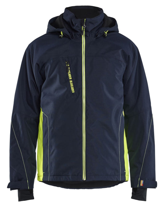 Blaklader Wind regen sneeuw Jas 48901977 winter lichtgewicht waterdicht winddicht ademend donker marineblauw-fluo geel(8633)