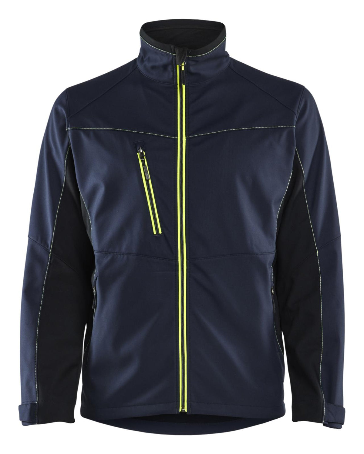 Blaklader jassen 49502516 softshell donker marineblauw-fluo geel(8633)