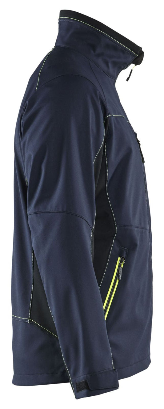 Blaklader jassen 49502516 softshell donker marineblauw-fluo geel(8633)
