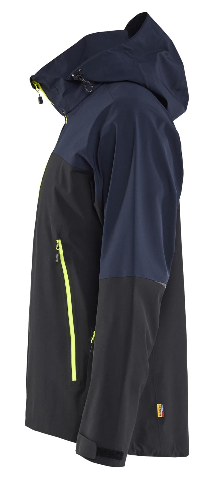 Blaklader Wind/regen/sneeuw Striker Jack 49801916 Shell Stretch donker marineblauw-fluo geel(8633)