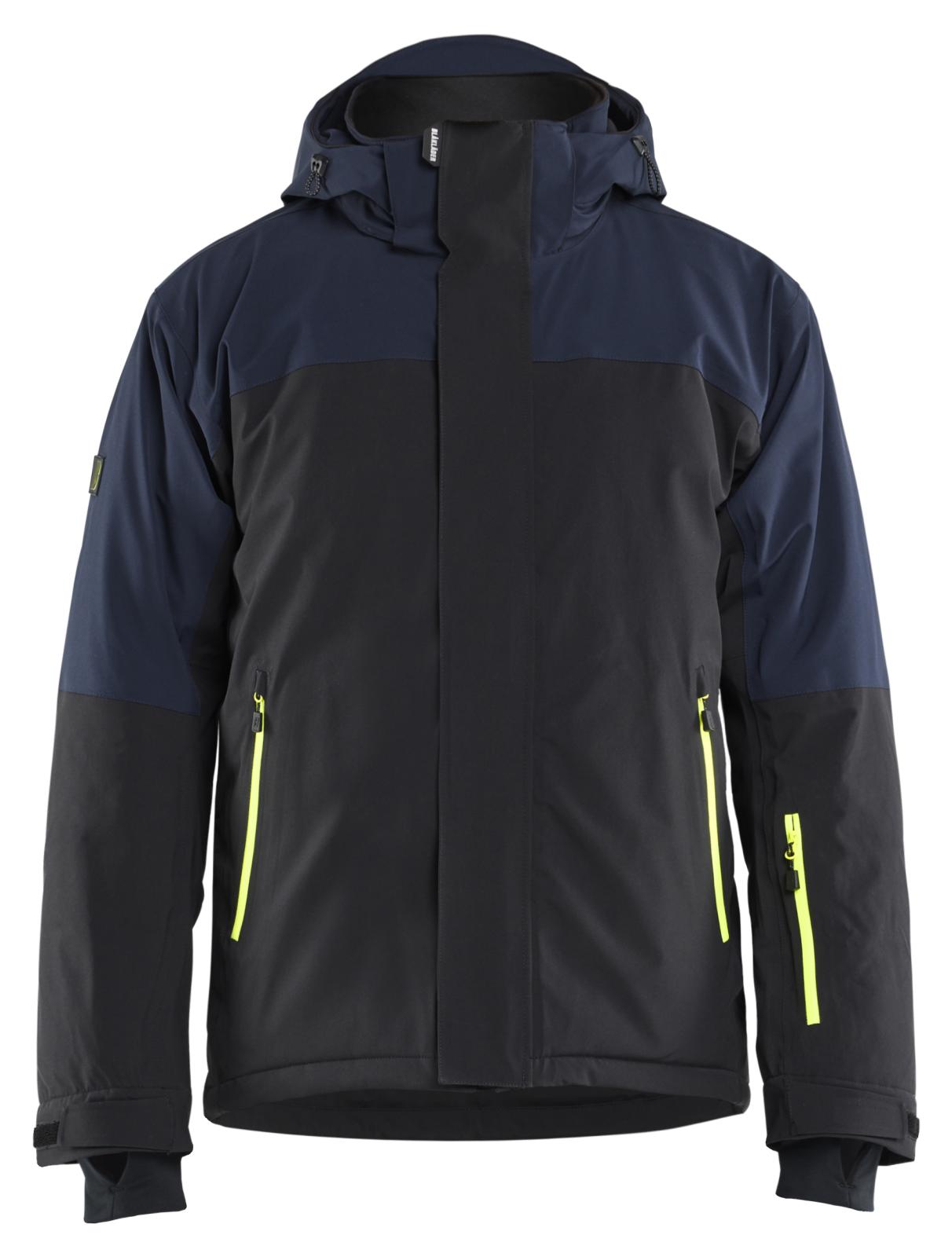 Blaklader Wind/regen/sneeuw Striker Winterjas 49911917 Stretch donker marineblauw-fluo geel(8633)