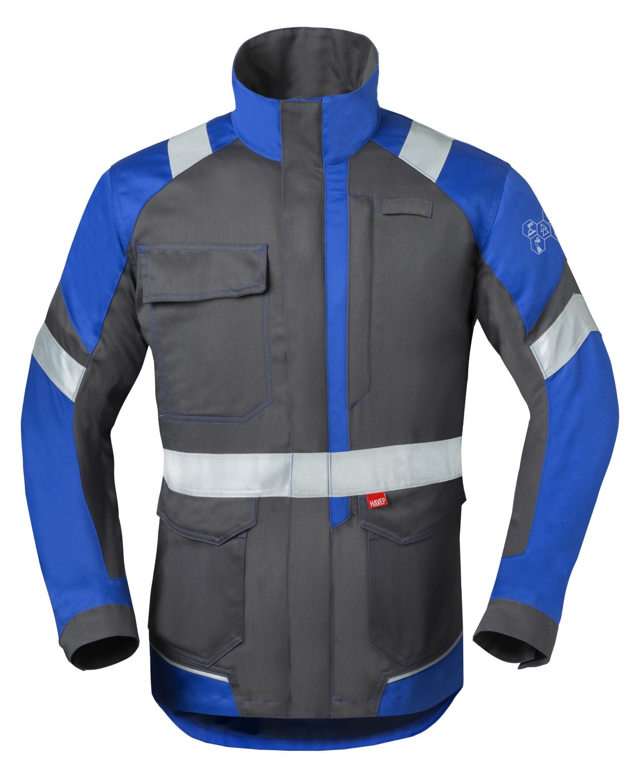 Havep 5safety Image + Jas 50388 over de heup (colbert) reflectie houtskool-korenblauw(AAR)