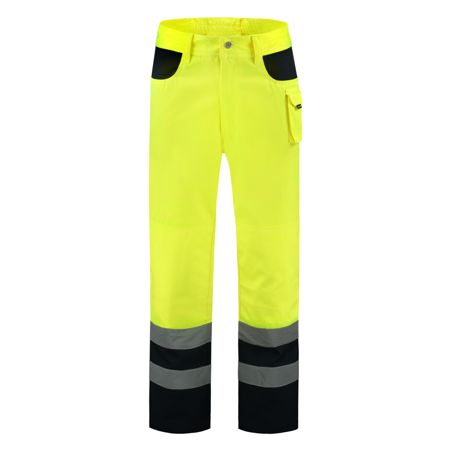 Tricorp Safety Broeken 503002-TWE3001 EN 471 Kniezakken Polyester- katoen fluo geel-marineblauw(fluoryellownavy)