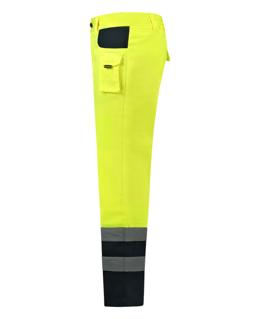 Tricorp Safety Broeken 503002-TWE3001 EN 471 Kniezakken Polyester- katoen fluo geel-marineblauw(fluoryellownavy)