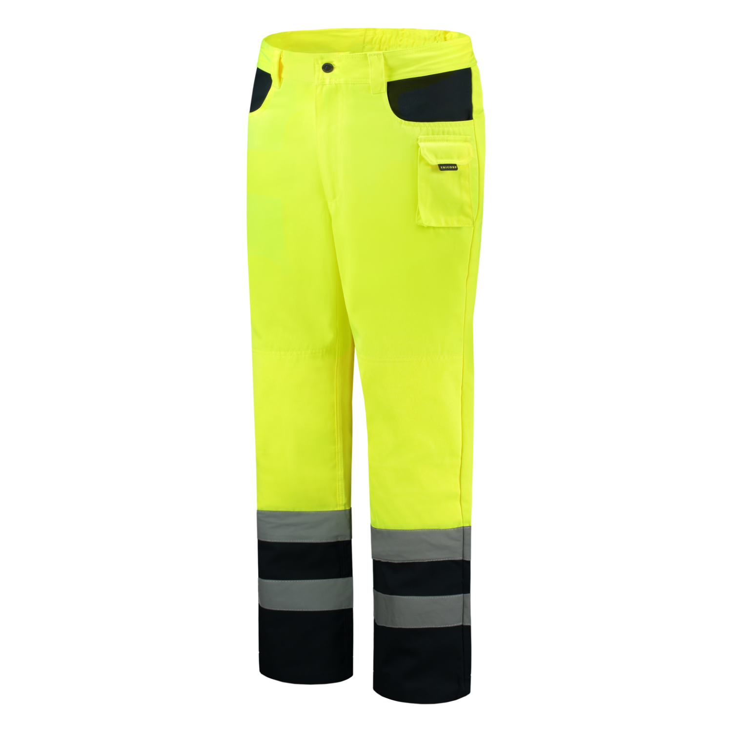 Tricorp Safety Broeken 503002-TWE3001 EN 471 Kniezakken Polyester- katoen fluo geel-marineblauw(fluoryellownavy)
