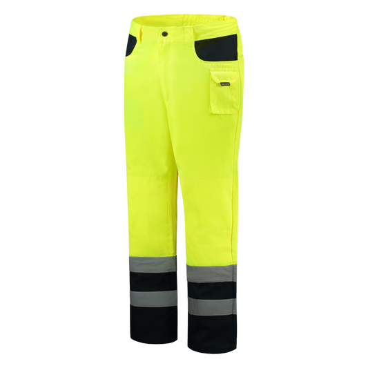 Tricorp Safety Broeken 503002-TWE3001 EN 471 Kniezakken Polyester- katoen fluo geel-marineblauw(fluoryellownavy)