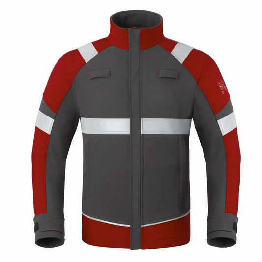 Havep 5safety Image + Softshell Jassen 50384 houtskool-rood(AAB)
