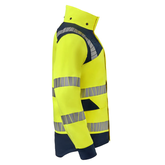 Havep Multi Protector + Parka 50454 vlamwerend antistatisch vlamboog HiViS lassen chemicaliën fluo geel-donker marineblauw(ARA)