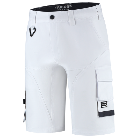 Tricorp Workwear Unicolor Redefined Werkbroeken Kort 506116 4-Way Stretch wit(white)