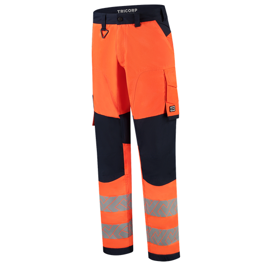 Tricorp Workwear High Vis Redefined Werkbroeken 506119 Functional Stretch Knieversterking HiVis fluo oranje-inktblauw(fluororangeink)