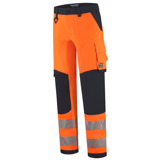 Tricorp Workwear High Vis Redefined Werkbroeken 506120 4-Way Stretch Knieversterking HiVis fluo oranje-inktblauw(fluororangeink)