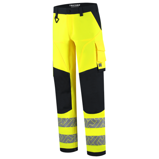 Tricorp Workwear High Vis Redefined Werkbroeken 506120 4-Way Stretch Knieversterking HiVis fluo geel-inktblauw(fluoryellowink)