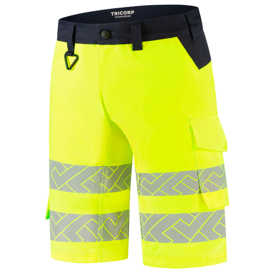 Tricorp Workwear High Vis Redefined Werkbroeken Kort 506124 Functional Stretch HiVis fluo geel-inktblauw(fluoryellowink)