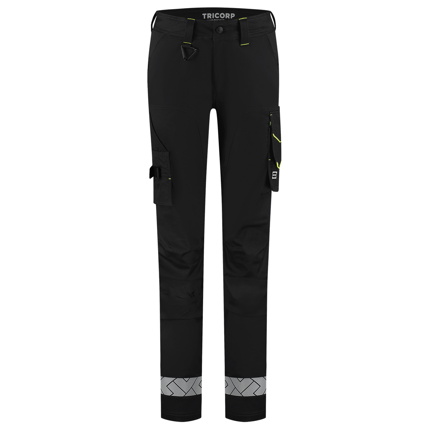 Tricorp Workwear Reflective Redefined Werkbroeken 506132 Functional Stretch Reflective Dames zwart-fluo geel(blackfluoryellow)