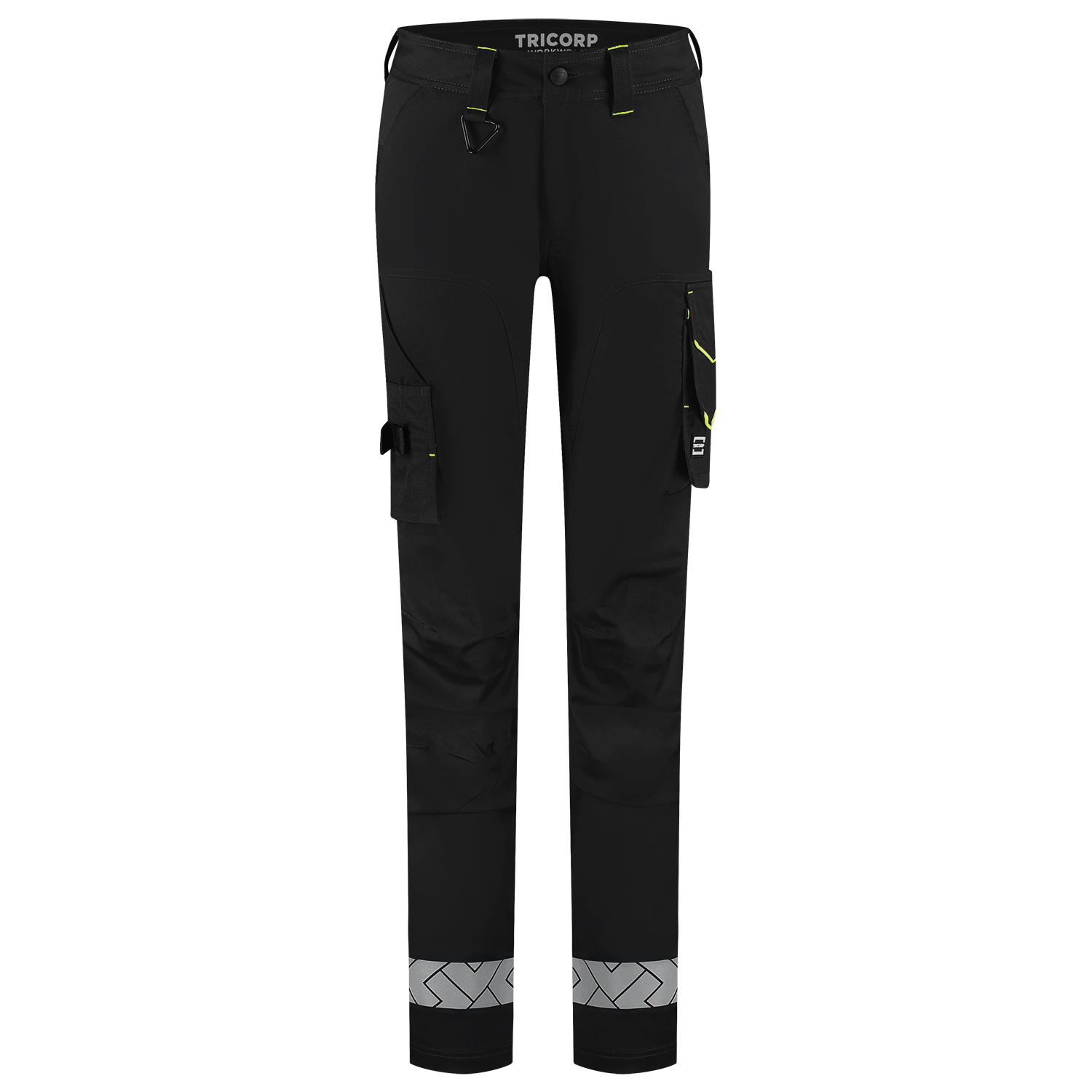 Tricorp Workwear Reflective Redefined Werkbroeken 506132 Functional Stretch Reflective Dames zwart-fluo geel(blackfluoryellow)
